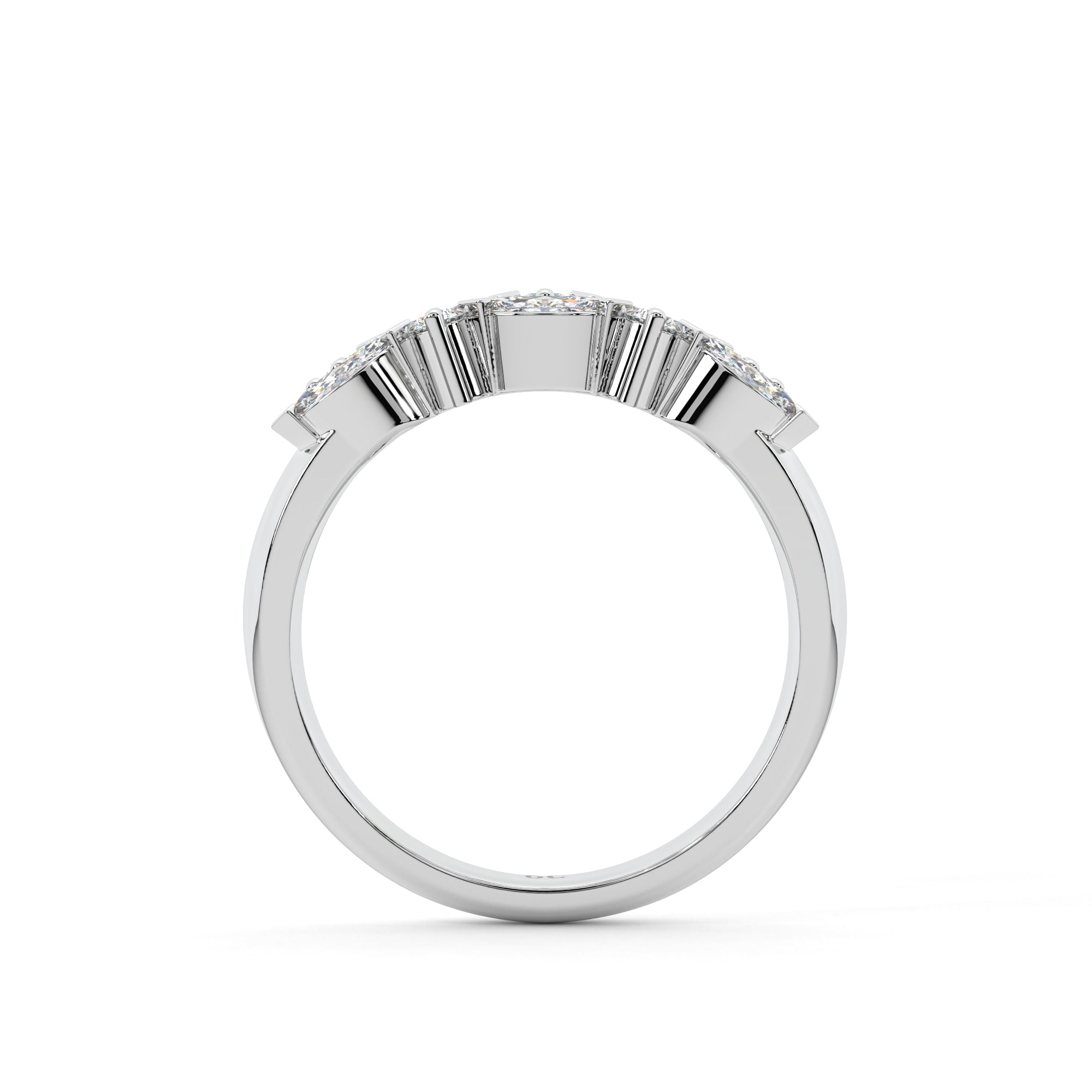 Marquise and Round Half Eternity Ring