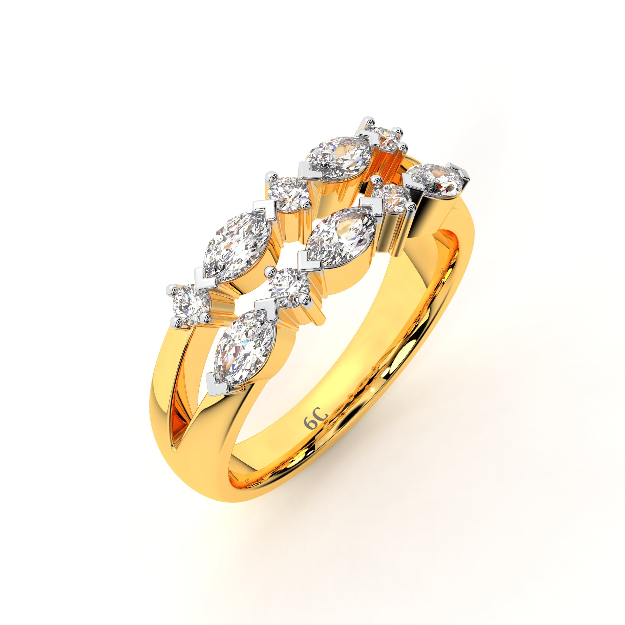 Marquise and Round Half Eternity Ring