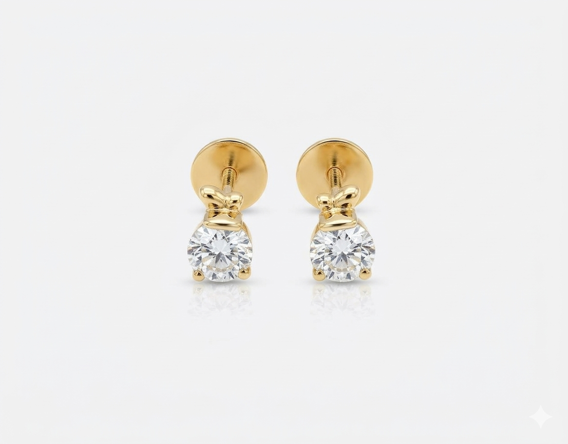 The Knot of Love Diamond Studs (Rose Gold)