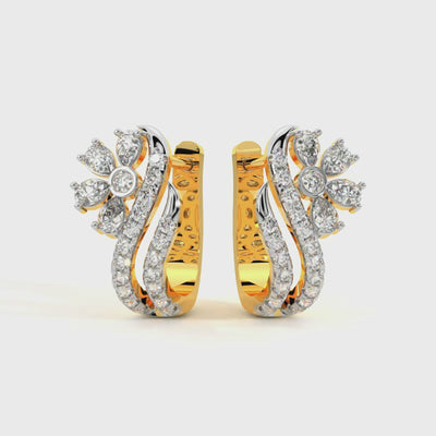 Brilliant Dancing Diamond Swirl Hoop