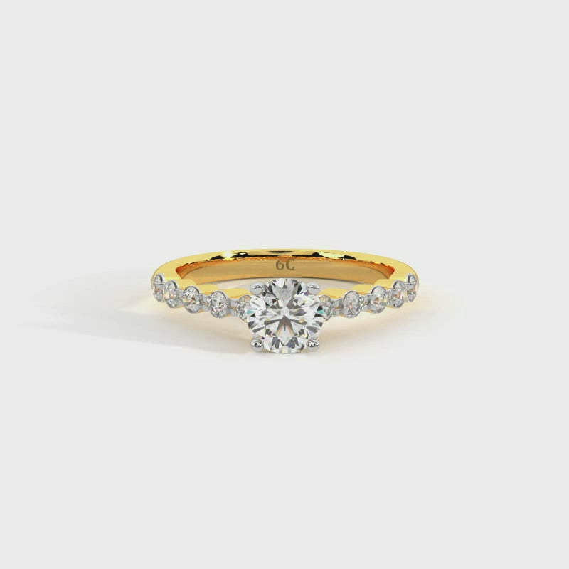 Alluring Beaded Solitaire Ring
