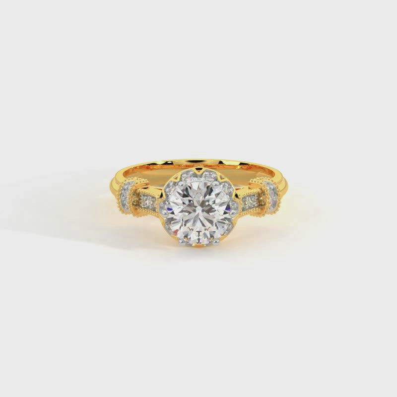 The 6c Delicate Hidden Halo Solitaire Ring