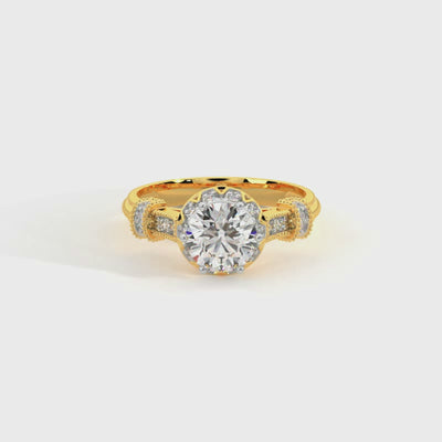 The 6c Delicate Hidden Halo Solitaire Ring