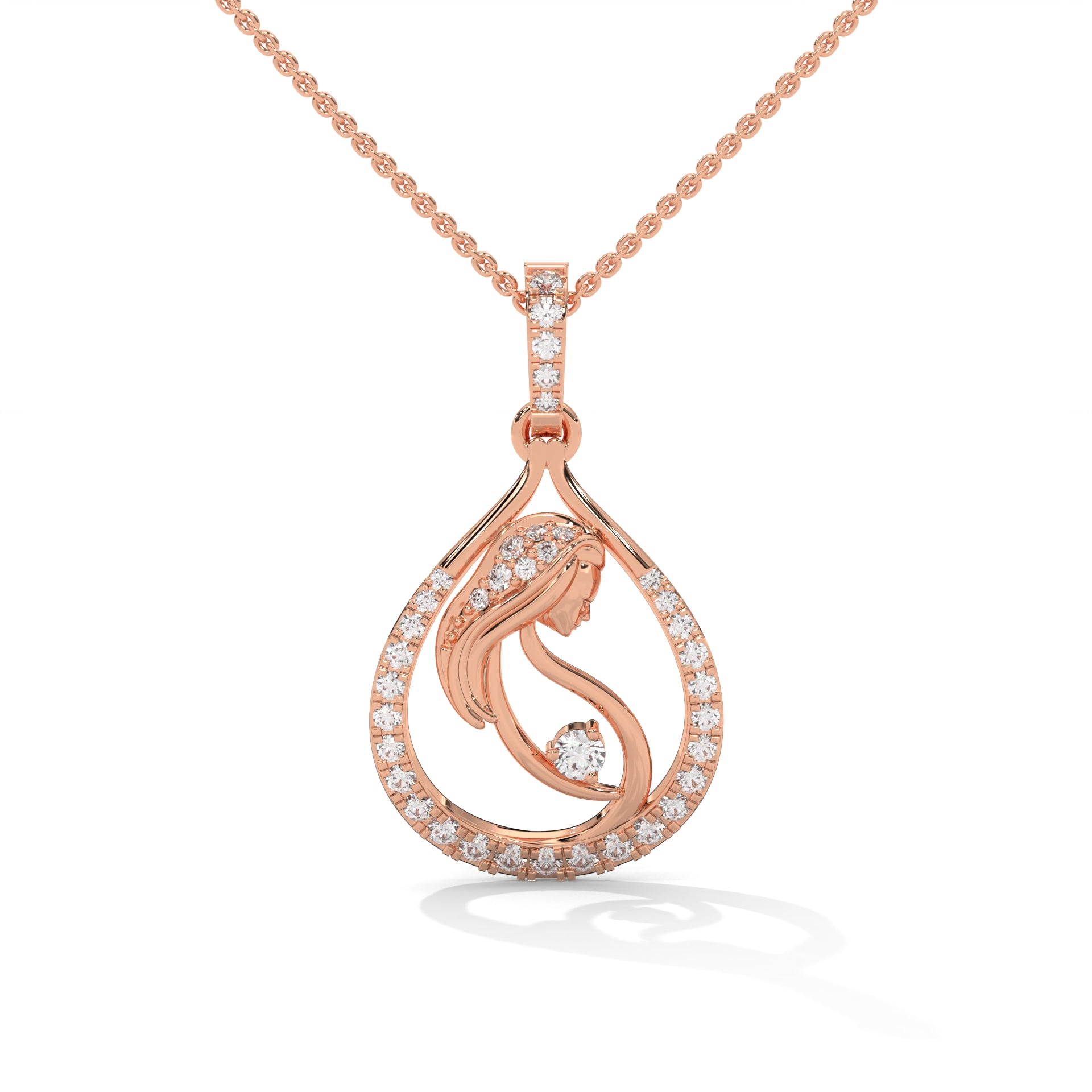 A Diamond Silhouette Pendant for Mom