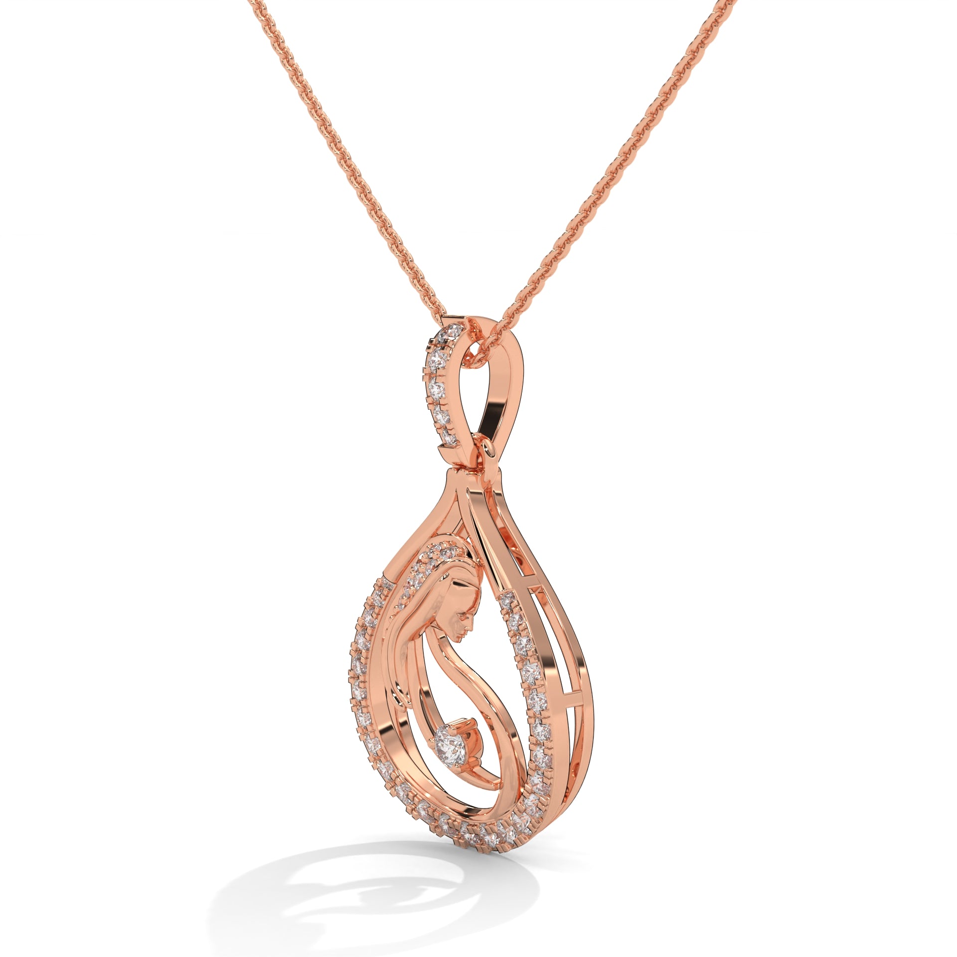 A Diamond Silhouette Pendant for Mom