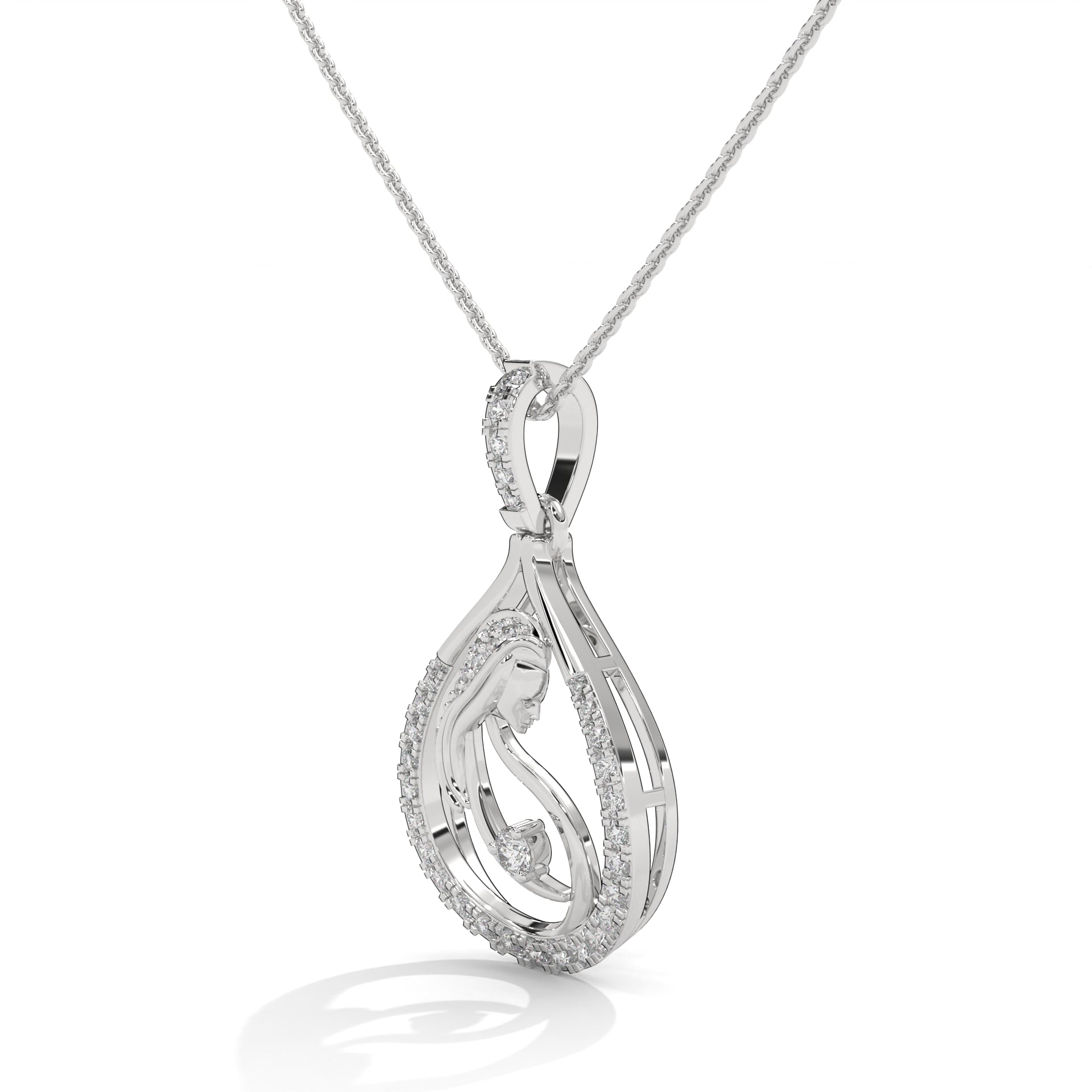 A Diamond Silhouette Pendant for Mom