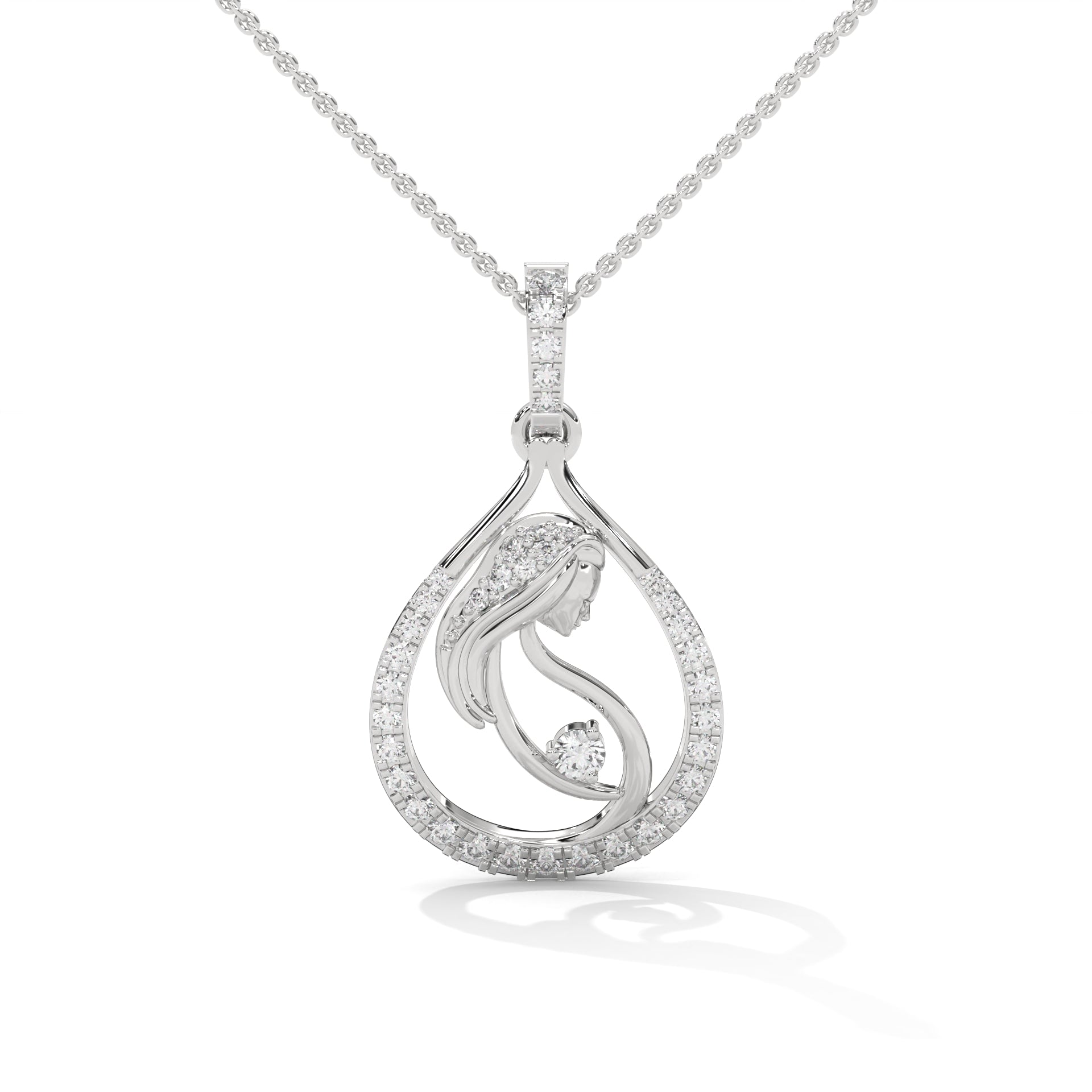 A Diamond Silhouette Pendant for Mom